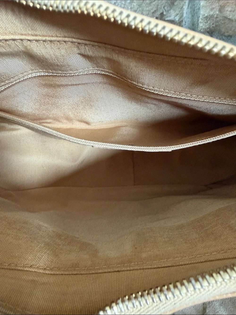 CHANEL Quilted Shoulder Bag in Camel Tan with Gold Chain